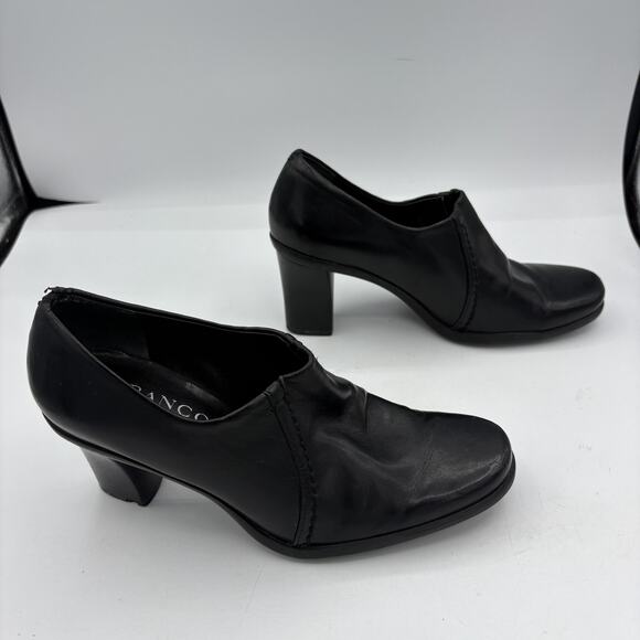 Franco Sarto Shoes Womens Size 6 M Black Chunky Heel Loafers Work - Picture 8 of 11